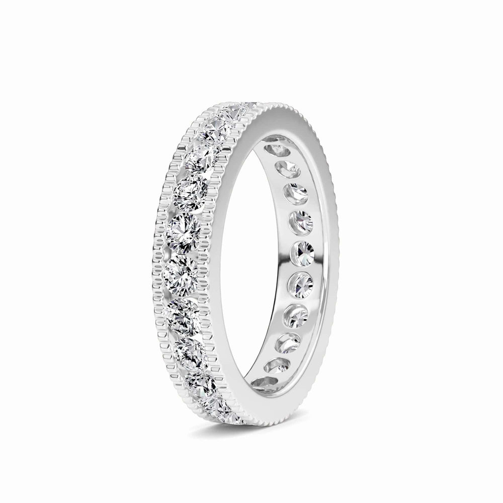White Diamond Milgrain Edge Eternity Band - Harlow