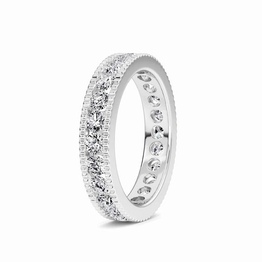 White Diamond Milgrain Edge Eternity Band - Harlow