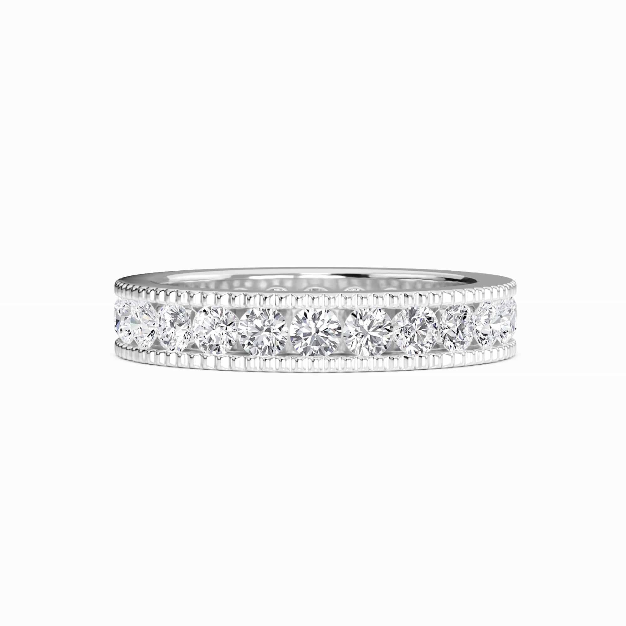 White Diamond Milgrain Edge Eternity Band - Harlow