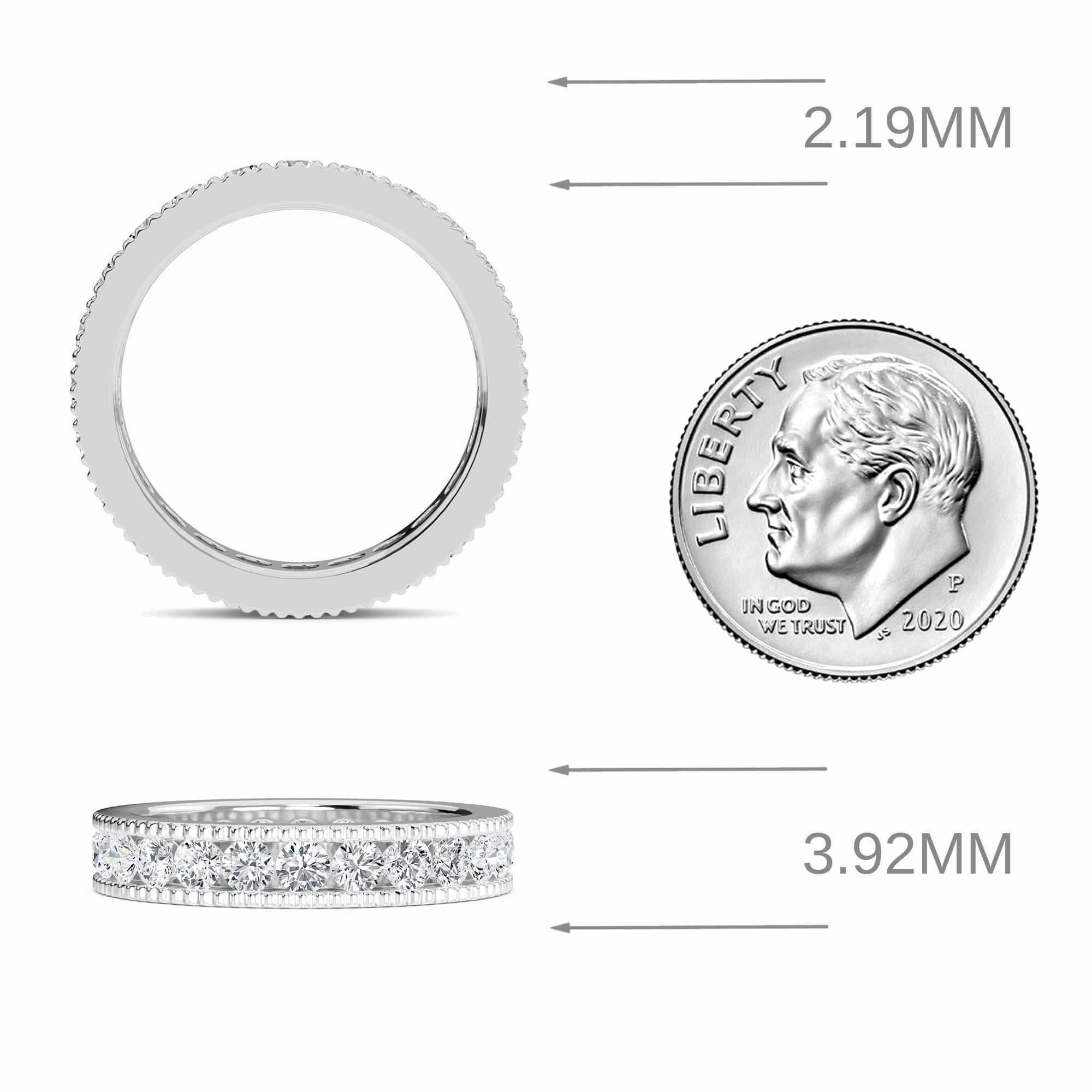 White Diamond Milgrain Edge Eternity Band - Harlow