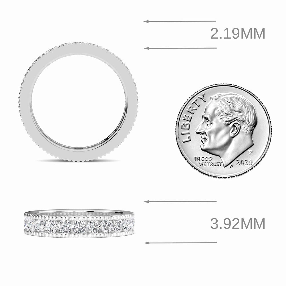 White Diamond Milgrain Edge Eternity Band - Harlow