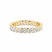White Diamond Scalloped Bezel Set Eternity Band - Ning