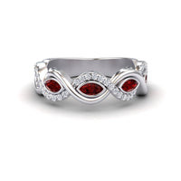 Ruby & Diamond Infinity Twist Band - Selma