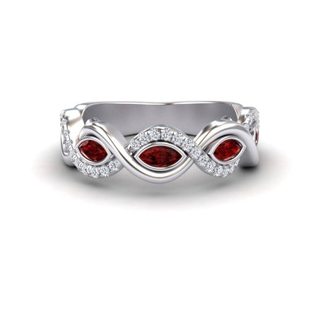 Ruby & Diamond Infinity Twist Band - Selma