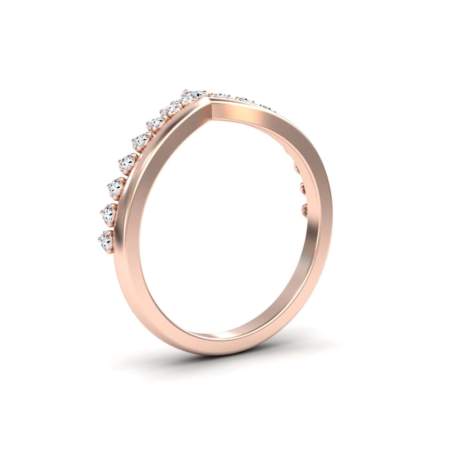 White Diamond Cybelle Chevron Wedding Band - Yizhen