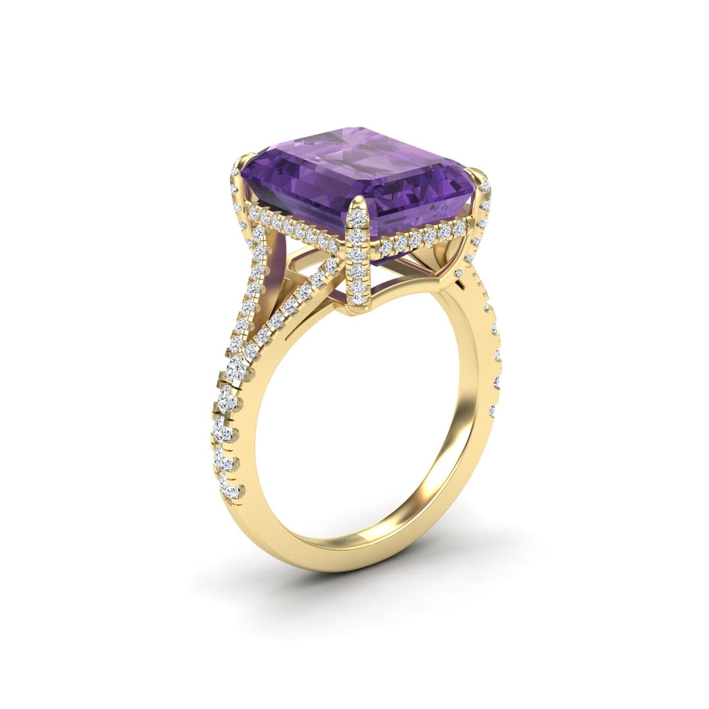 Amethyst & Diamond Cocktail Ring - Ziya