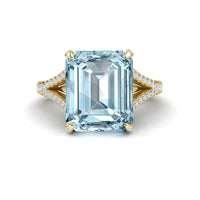 Aquamarine & Diamond Cocktail Ring - Ziya