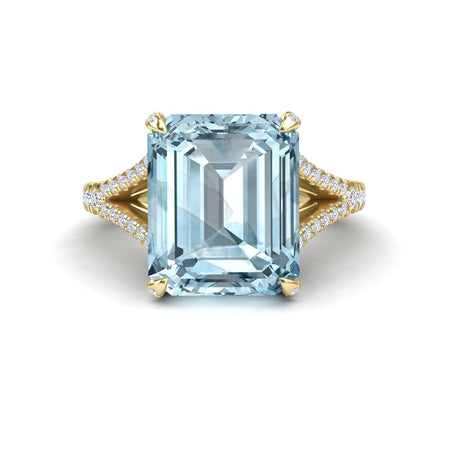 Aquamarine & Diamond Cocktail Ring - Ziya