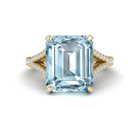 Aquamarine & Diamond Cocktail Ring - Ziya