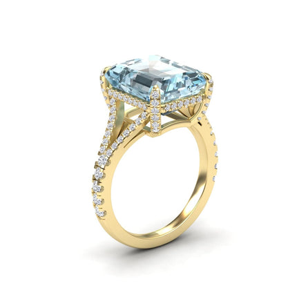 Aquamarine & Diamond Cocktail Ring - Ziya