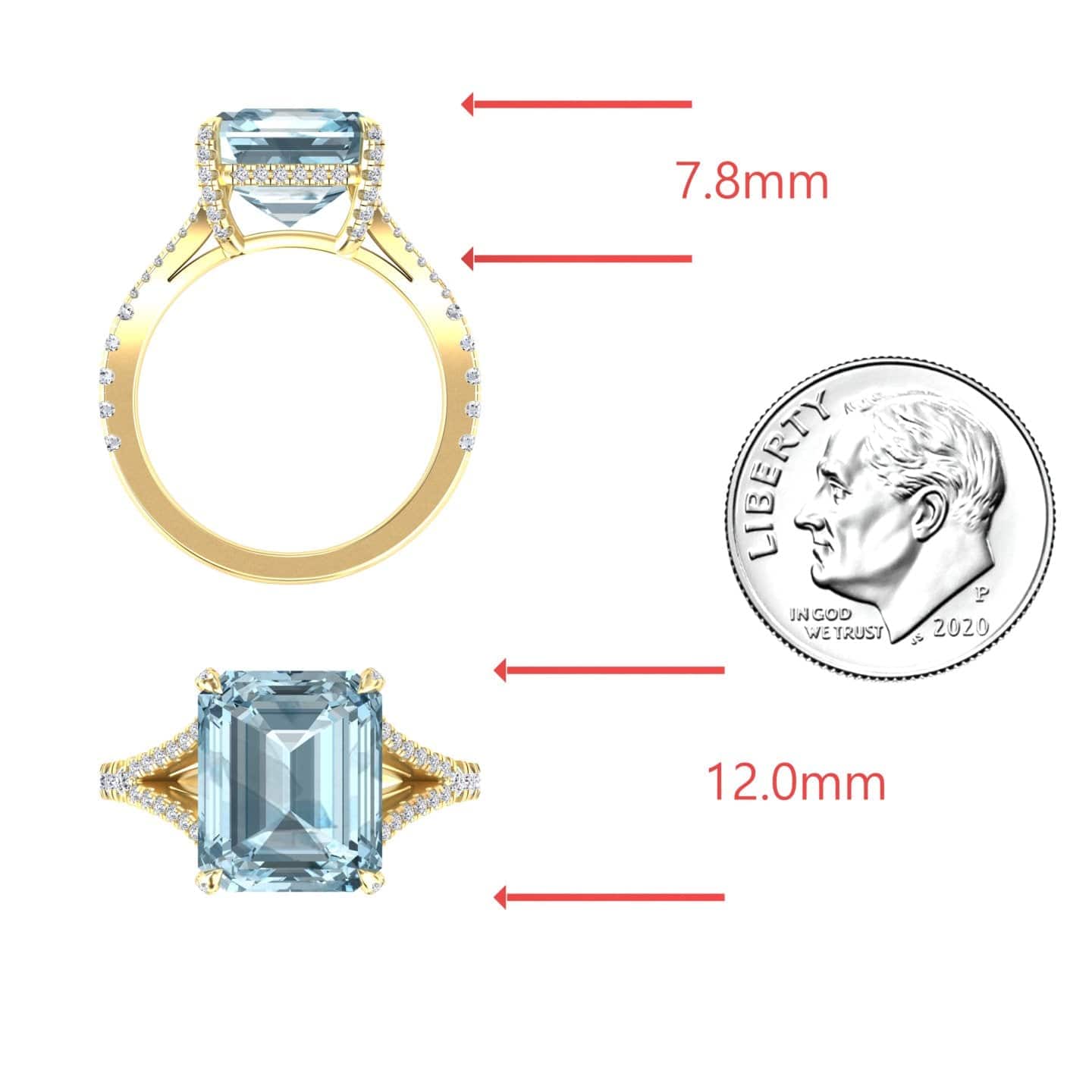 Aquamarine & Diamond Cocktail Ring - Ziya