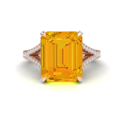 Citrine & Diamond Cocktail Ring