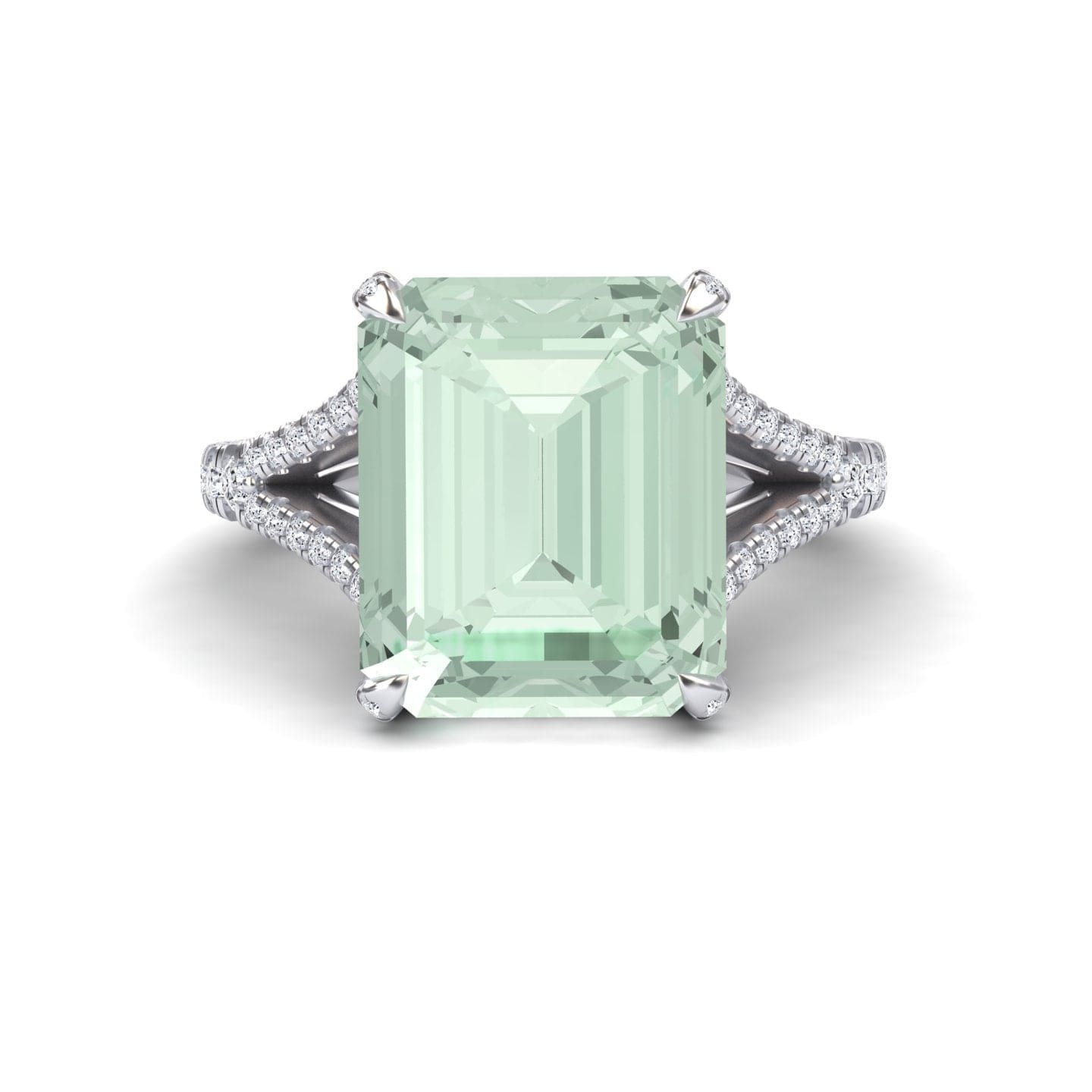 Green Amethyst & Diamond Cocktail Ring - Ziya