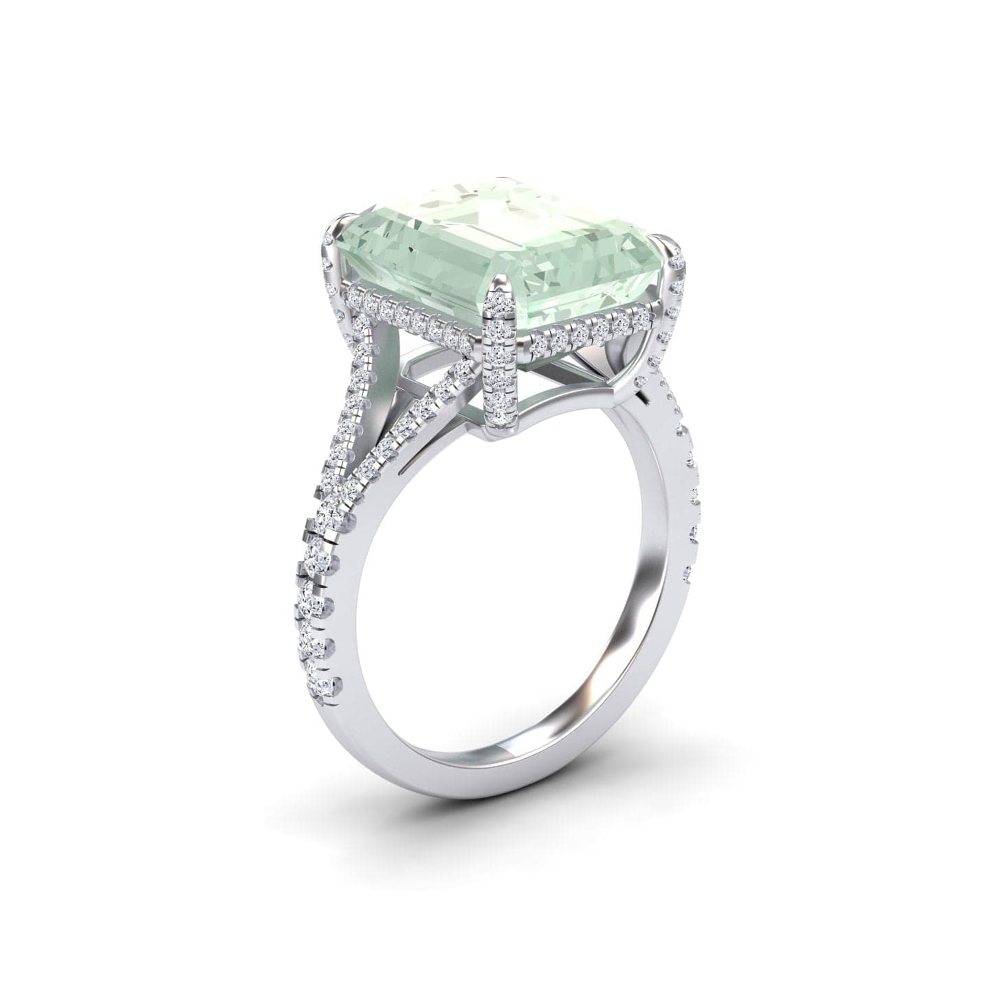 Green Amethyst & Diamond Cocktail Ring - Ziya