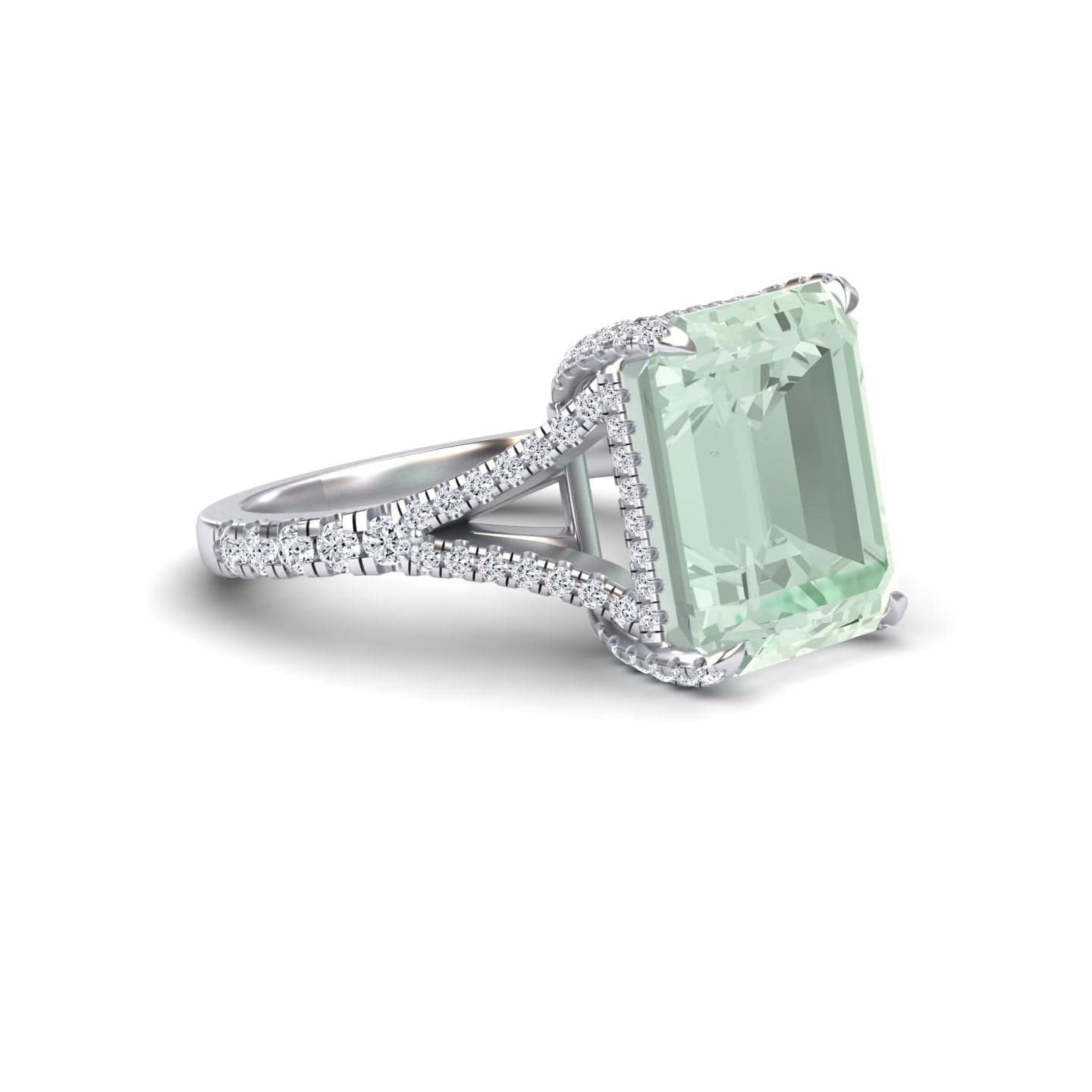 Green Amethyst & Diamond Cocktail Ring - Ziya