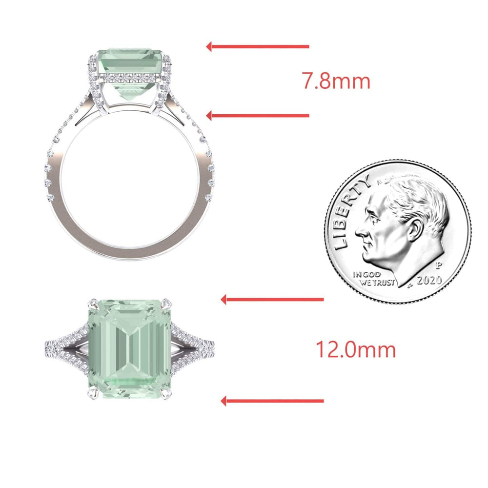 Green Amethyst & Diamond Cocktail Ring - Ziya