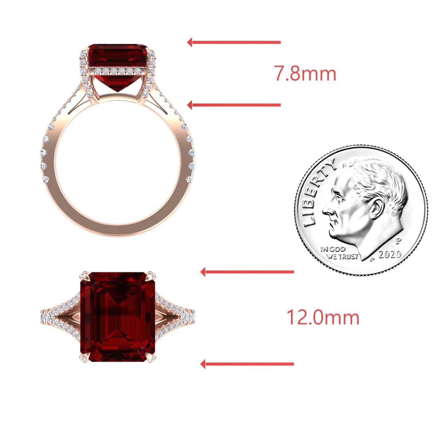 Garnet & Diamond Cocktail Ring - Ziya