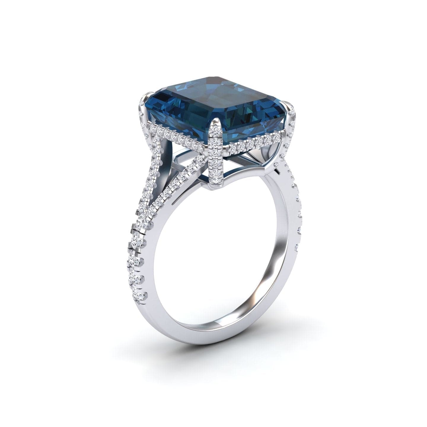 London Blue Topaz & Diamond Cocktail Ring - Ziya