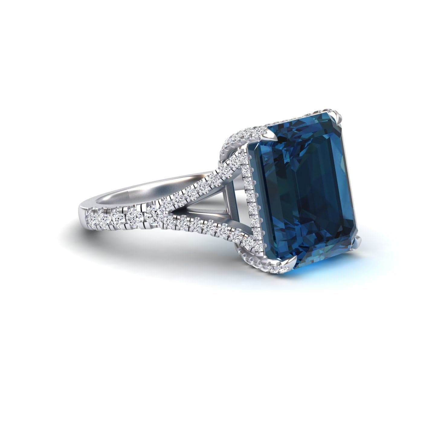 London Blue Topaz & Diamond Cocktail Ring - Ziya