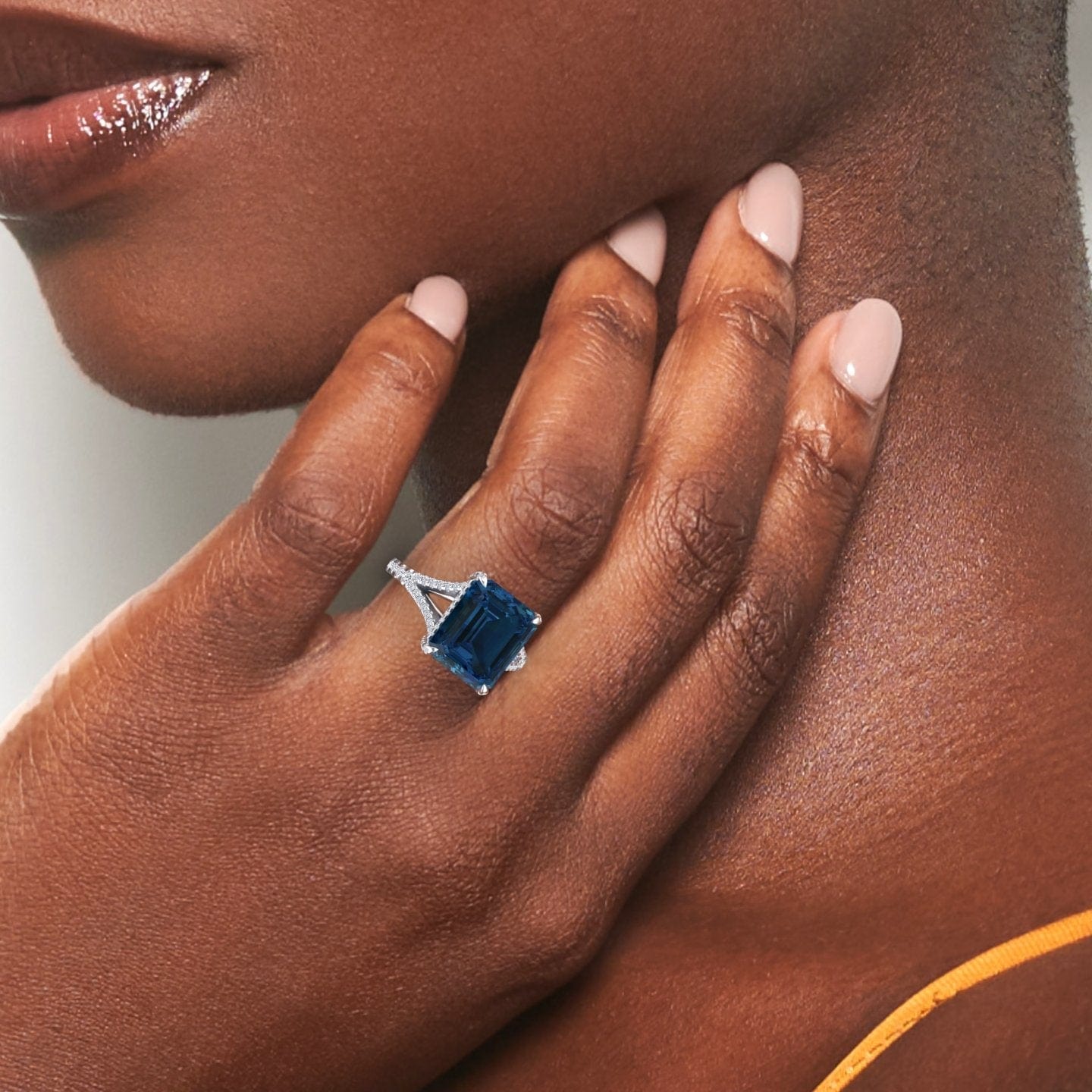 London Blue Topaz & Diamond Cocktail Ring - Ziya