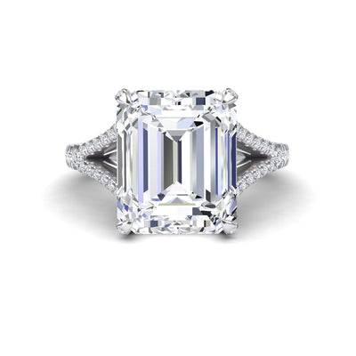 White Moissanite & Diamond Cocktail Ring