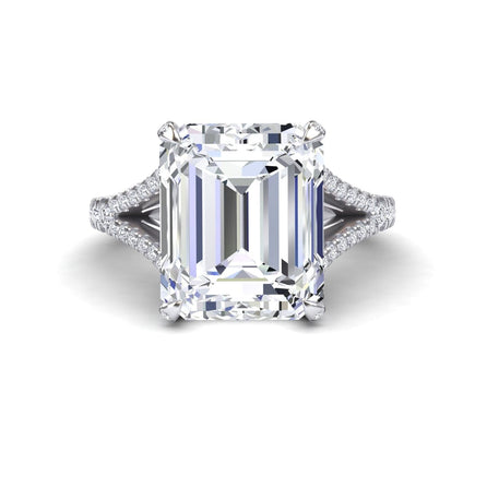 White Moissanite & Diamond Cocktail Ring - Ziya