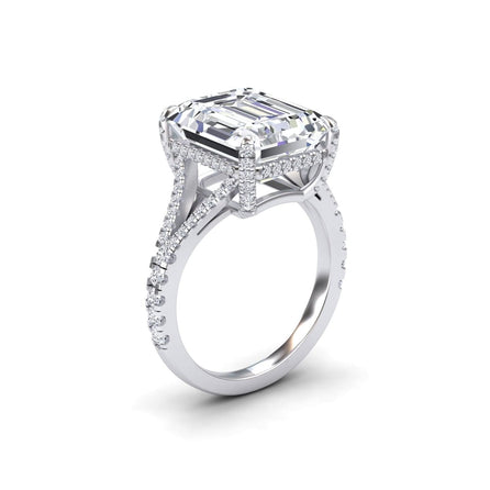 White Moissanite & Diamond Cocktail Ring - Ziya
