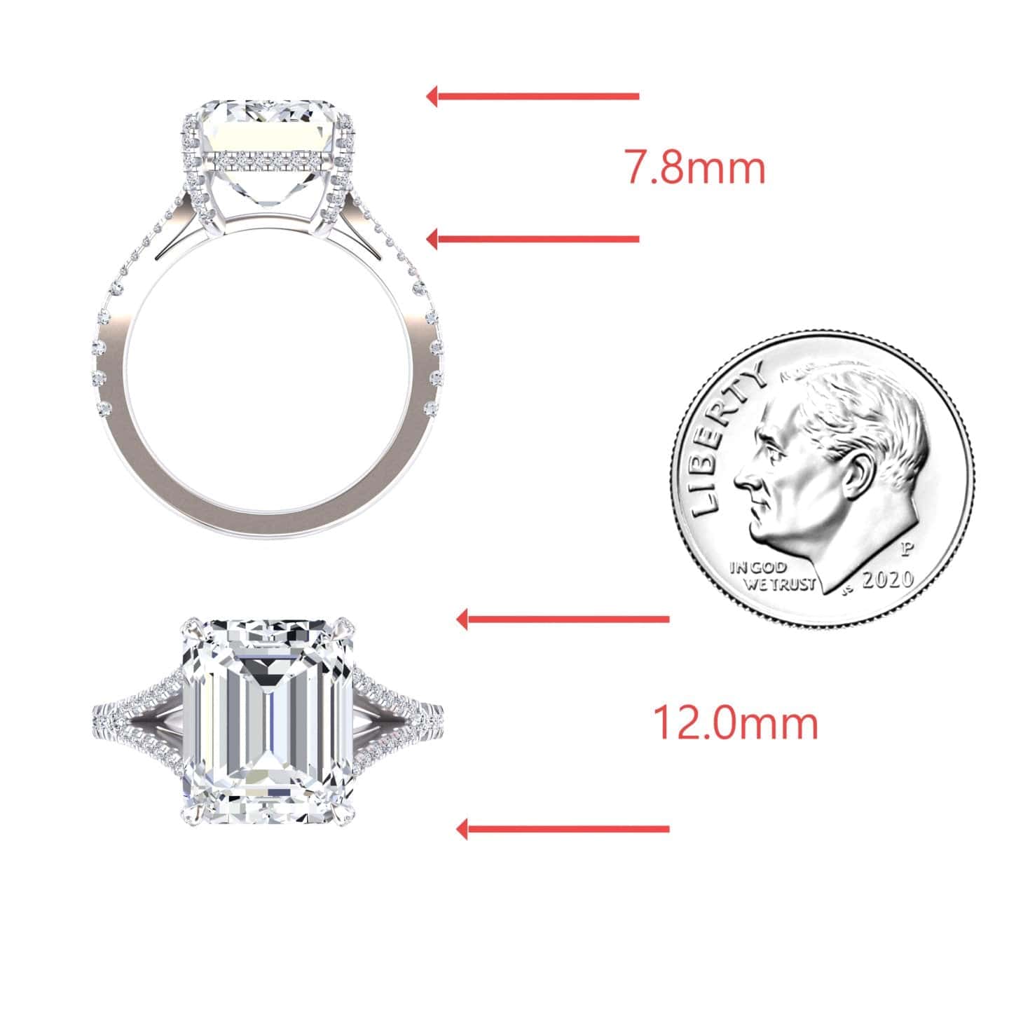 White Moissanite & Diamond Cocktail Ring - Ziya