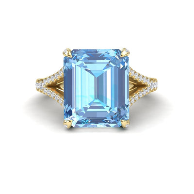 Swiss Blue Topaz & Diamond Cocktail Ring