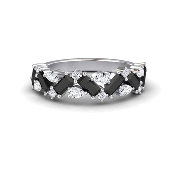 Black & White Diamond Zigzag Eternity Band - Aimee
