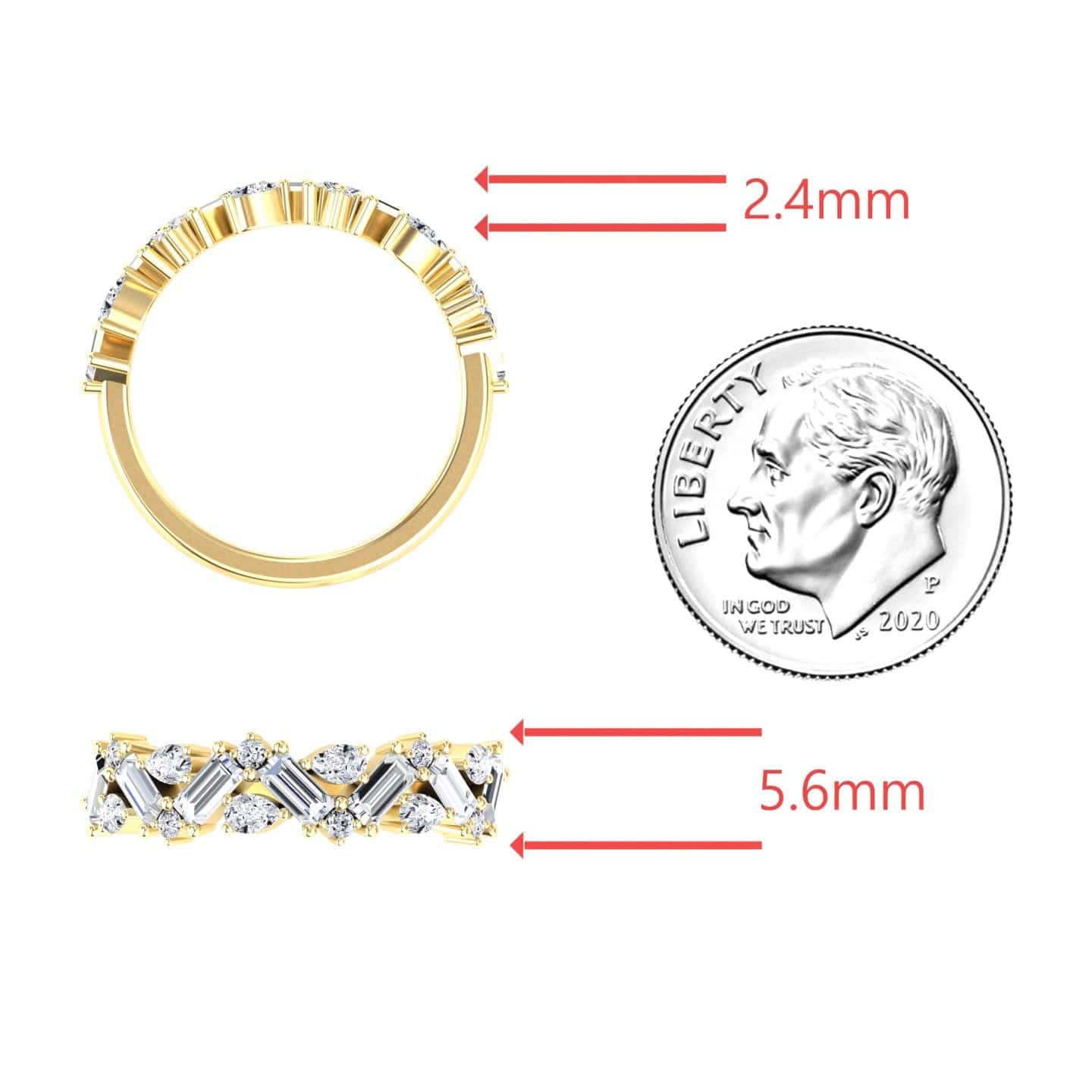 White Diamond Zigzag Eternity Band - Aimee