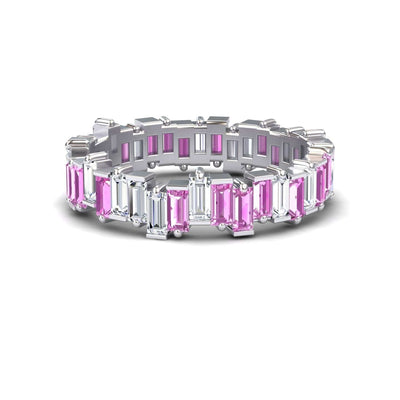 Pink Sapphire & Diamond Classic Eternity Band