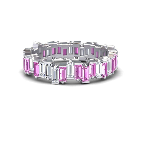 Pink Sapphire & Diamond Classic Eternity Band - Samantha