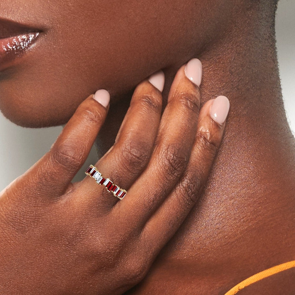 Ruby & Diamond Classic Eternity Band - Samantha