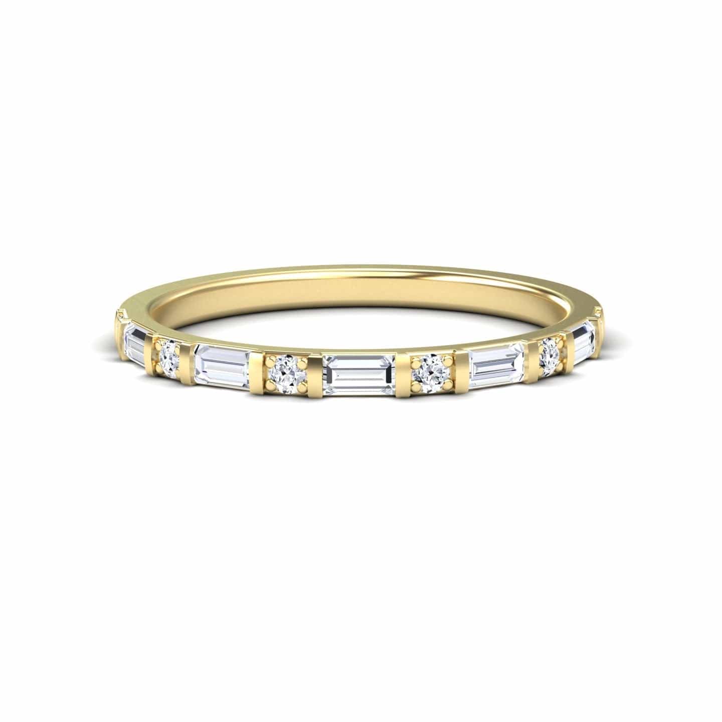 White Diamond Elegant Eternity Ring - Coral