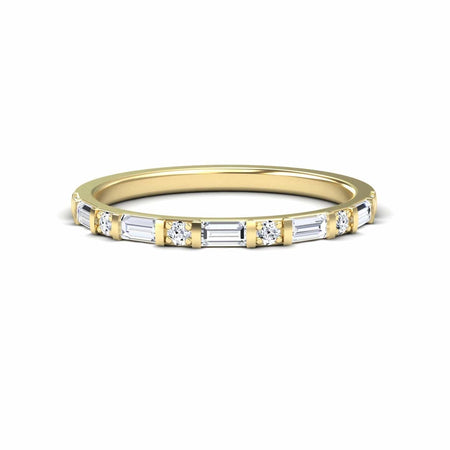 White Diamond Elegant Eternity Ring - Coral