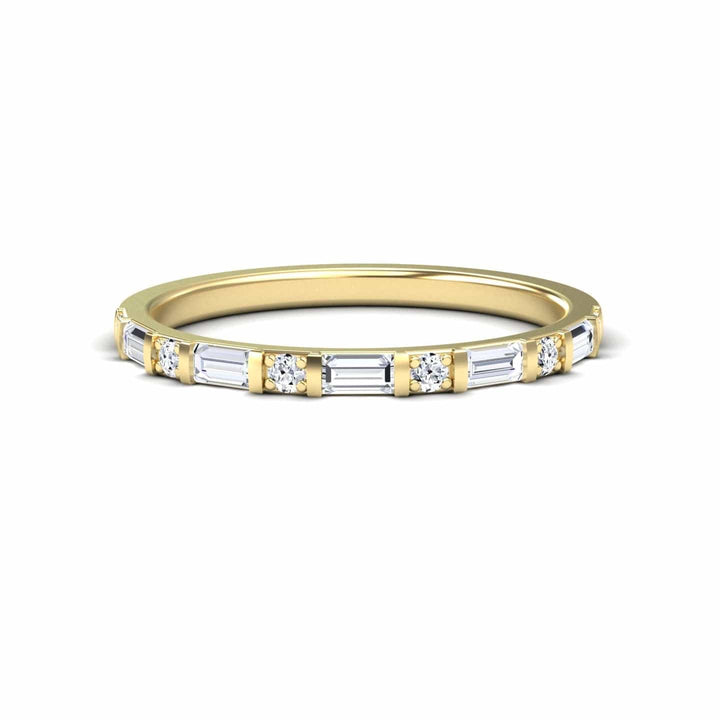 White Diamond Elegant Eternity Ring - Coral