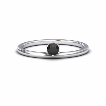 Black Diamond Solitaire Petite Ring - Faria