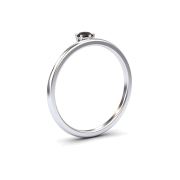 Black Diamond Solitaire Petite Ring - Faria