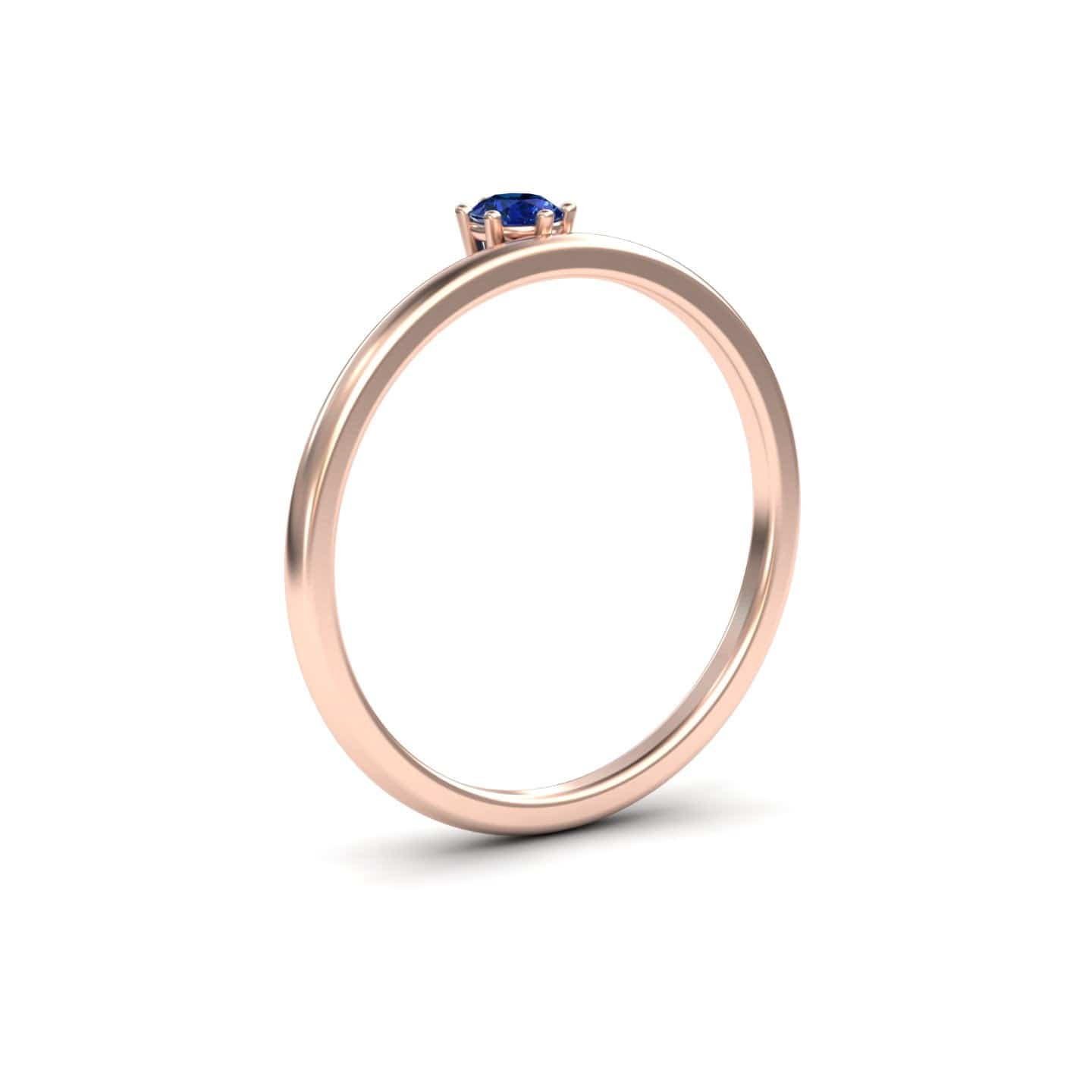Blue Sapphire Solitaire Petite Ring - Faria