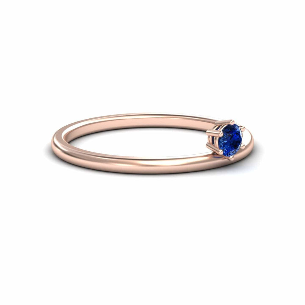 Blue Sapphire Solitaire Petite Ring - Faria