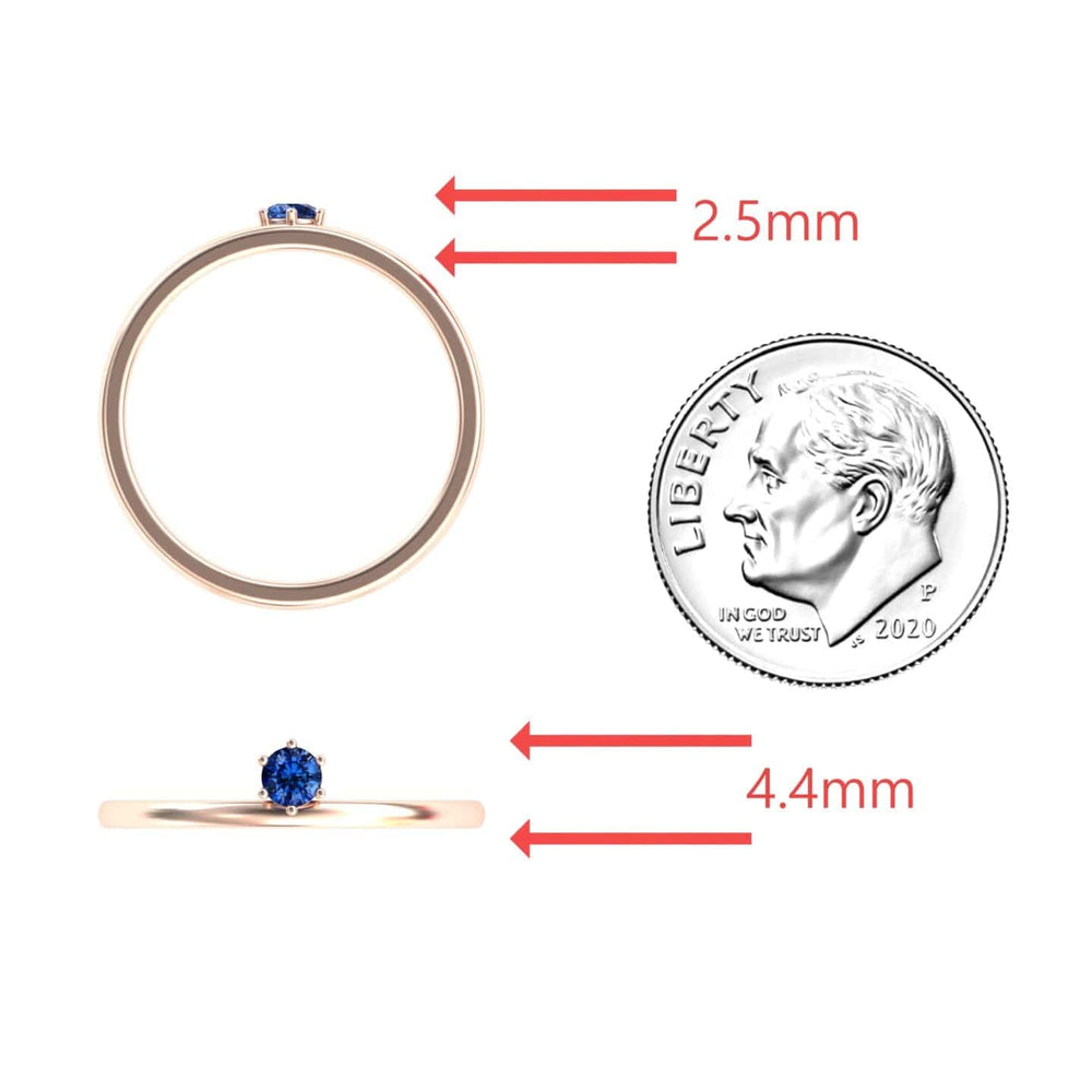 Blue Sapphire Solitaire Petite Ring - Faria
