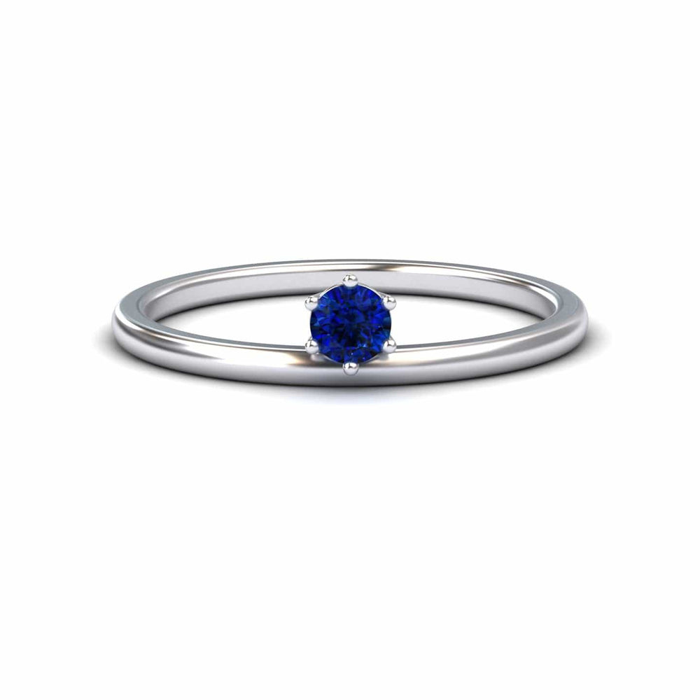 Blue Sapphire Solitaire Petite Ring - Faria