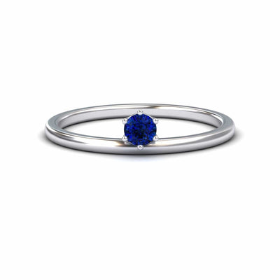 Blue Sapphire Solitaire Petite Ring