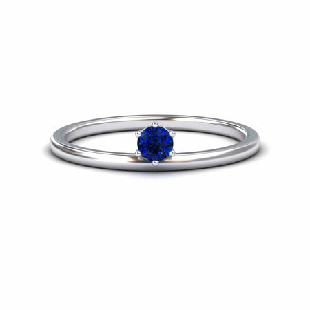 Blue Sapphire Solitaire Petite Ring - Faria