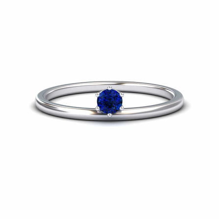 Blue Sapphire Solitaire Petite Ring - Faria