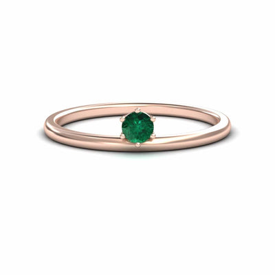 Emerald Solitaire Petite Ring