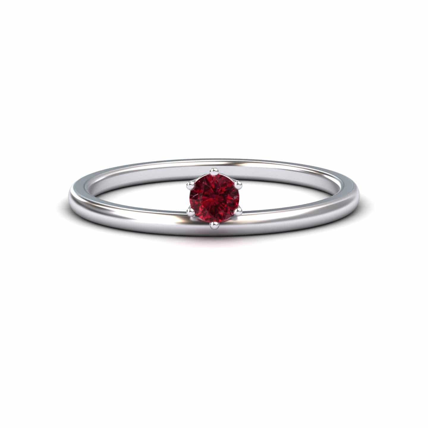 Ruby Solitaire Petite Ring - Faria