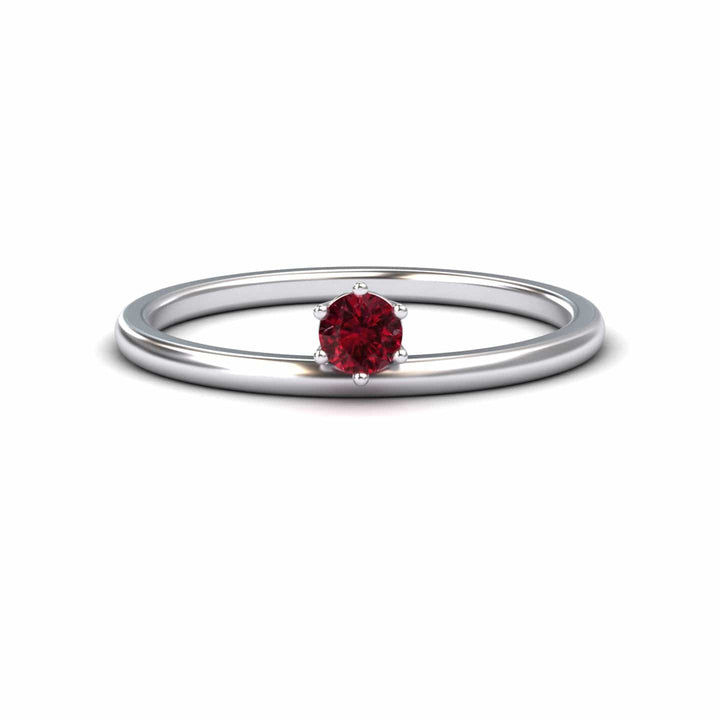 Ruby Solitaire Petite Ring - Faria