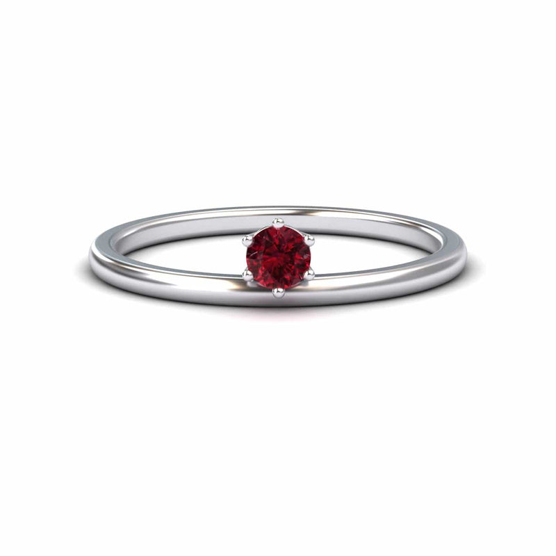 Ruby Solitaire Petite Ring - Faria